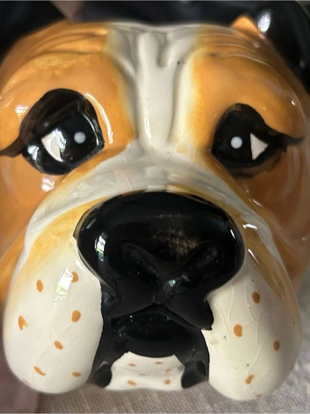 Vintage Ceramic English Bulldog Cookie Jar Mid-Century Novelty Kitchen Decor